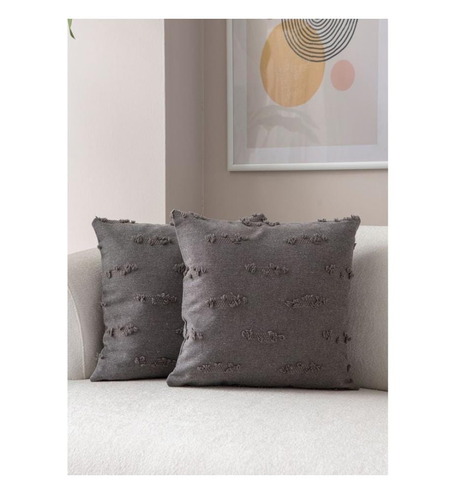 Kissenbezug-Set, 2 Stück, grau, Material: 100 % POLYESTER