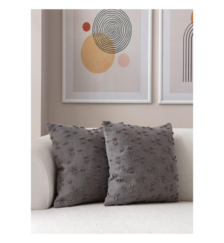 Kissenbezug-Set, 2 Stück, grau, Material: 100 % POLYESTER