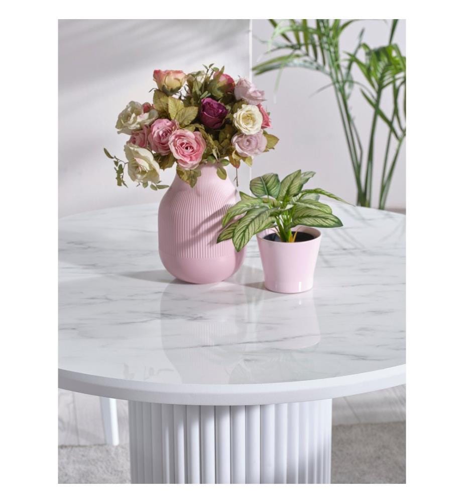 Table à manger, blanc, 100 % MDF