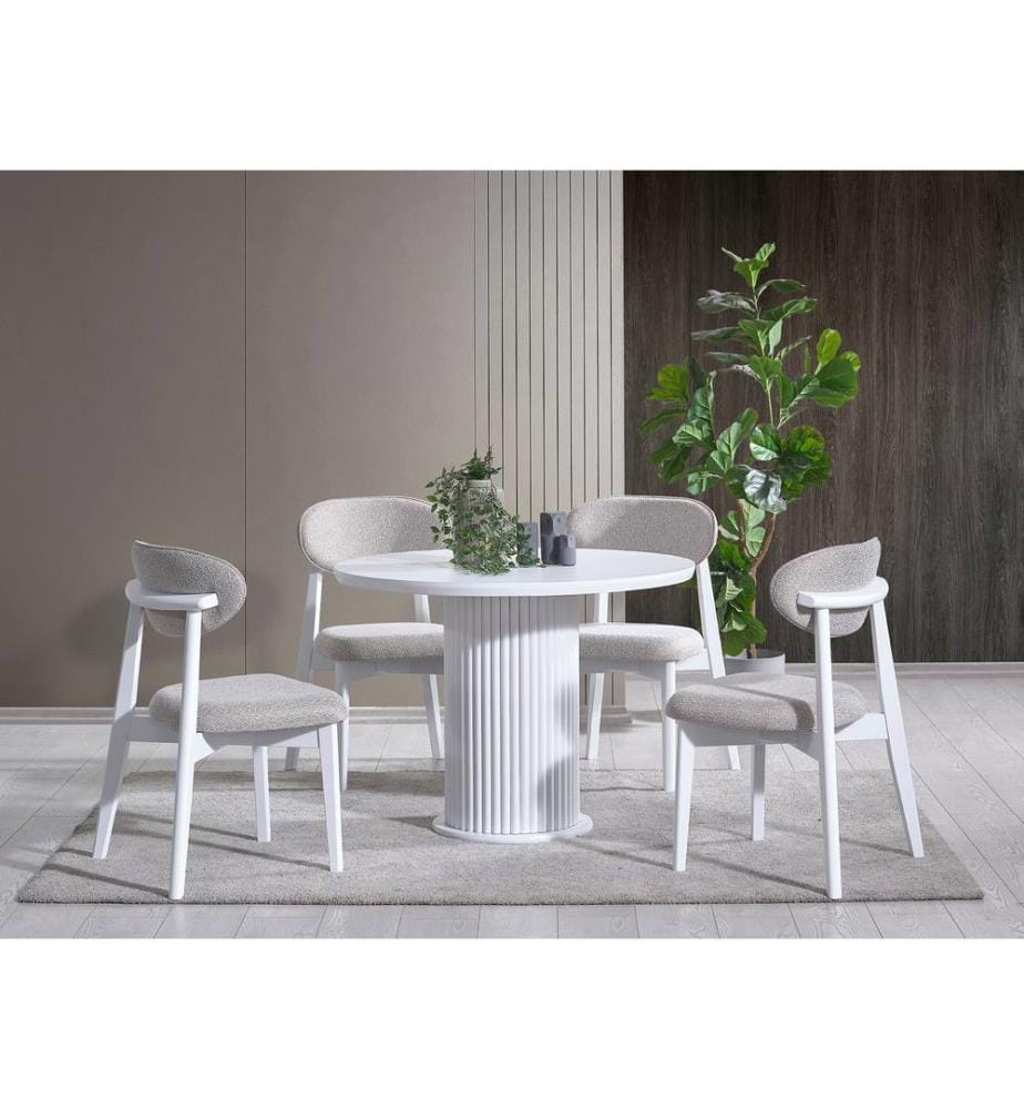 Table à manger, blanc, 100 % MDF
