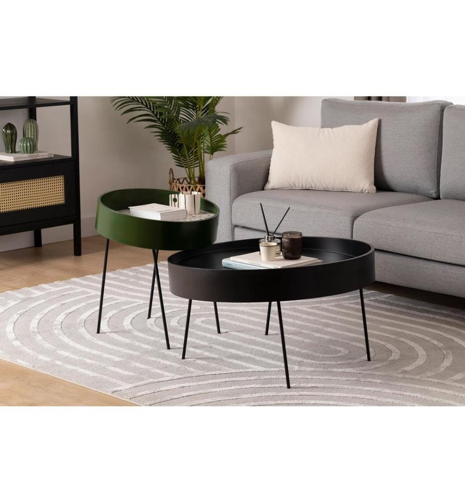 Couchtisch, anthrazit, 100 % MDF, Metallbeine