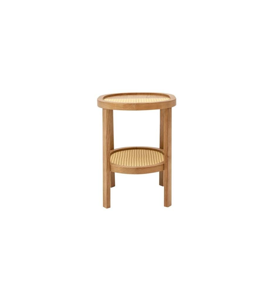 Table d'appoint, naturel, panneau de particules mélaminé, pieds en bois