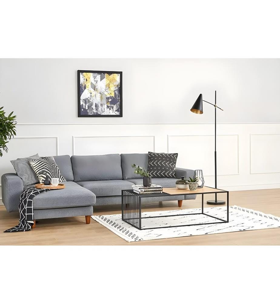 Couchtisch, Walnuss, MDF, Metallbeine