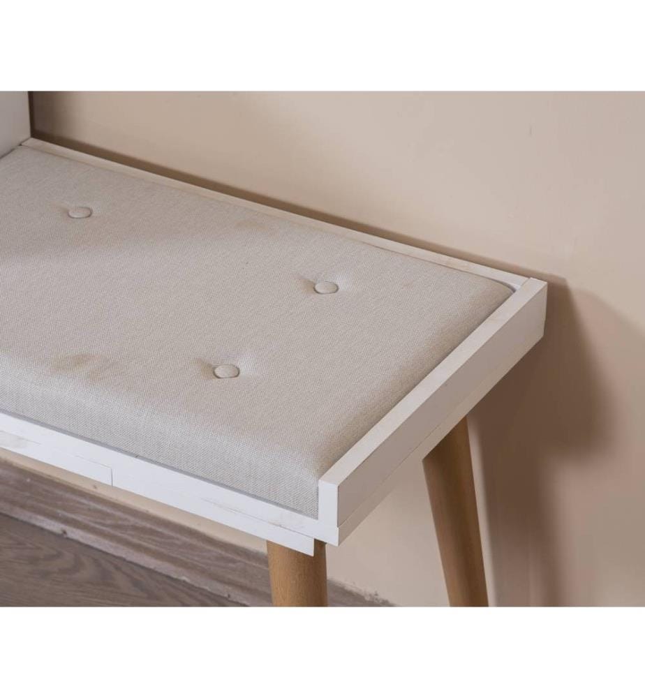 Bank, Weiss, Eiche, 100 % MDF