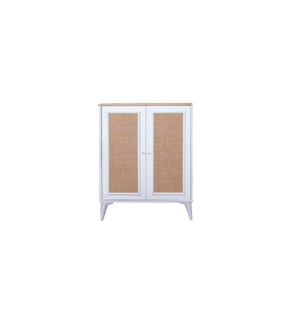 Buffet, blanc, chêne, 100 % MDF