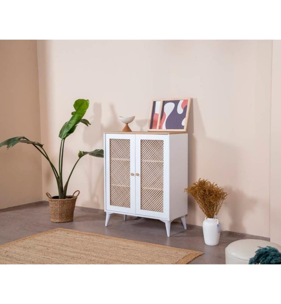 Sideboard, Weiss, Eiche, 100 % MDF