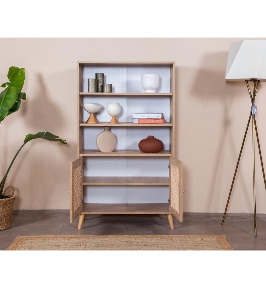 Bücherregal, Weiss, Eiche, 100 % MDF