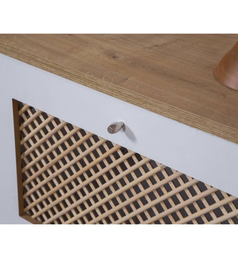 TV-Ständer, Weiss, Eiche, 100 % MDF