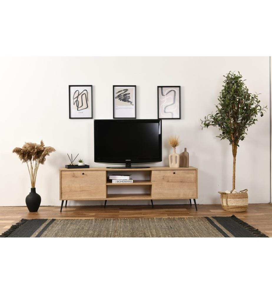 TV-Ständer, Eiche, 100 % MELAMINBESCHICHTETE SPANPLATTE