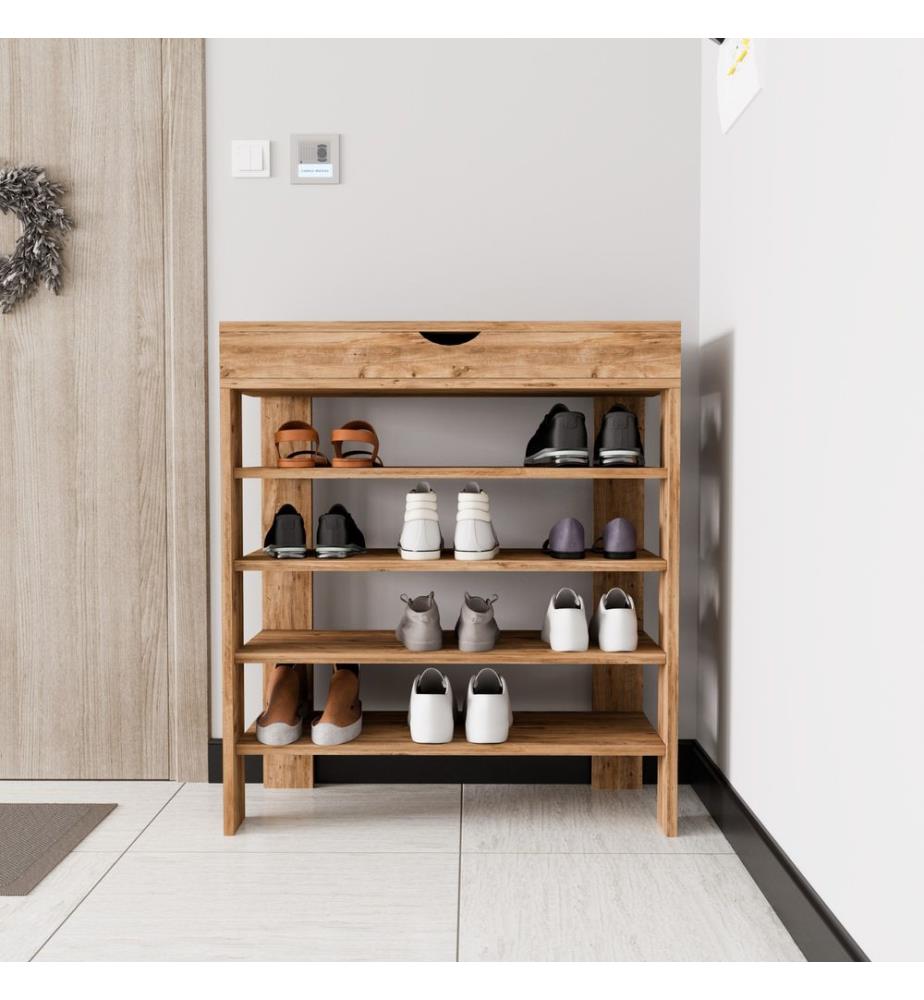 Meuble à chaussures, pin Atlantique, 100 % aggloméré mélaminé