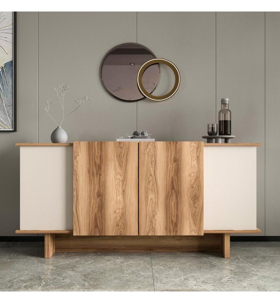 Console, sable, noyer, 100 % aggloméré mélaminé