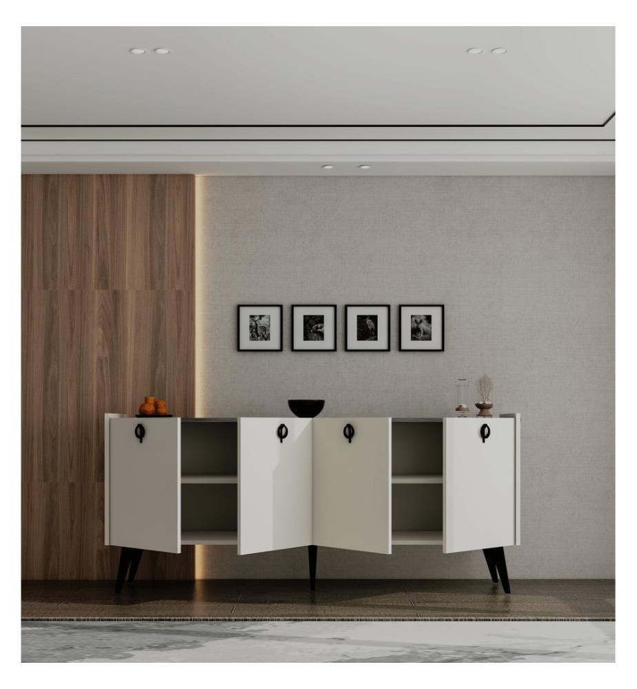Console, blanche, 100 % aggloméré mélaminé