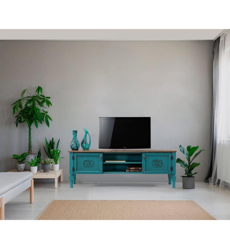 TV-Schrank, Türkis, MDF
