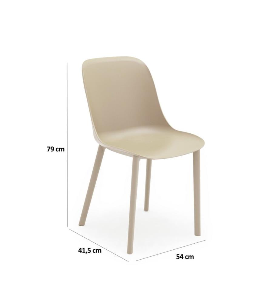 Ensemble de chaises, 2 pièces, Beige, 100% Polypropylène