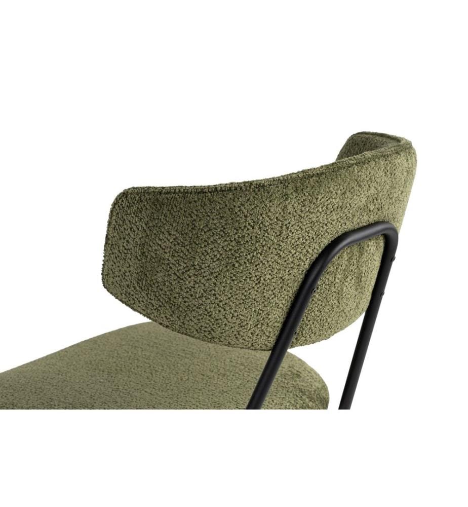Ensemble de chaises, 2 pièces, vert, noir, structure : 100 % HÊTRE, tissu : 100 % COTON, pieds en métal