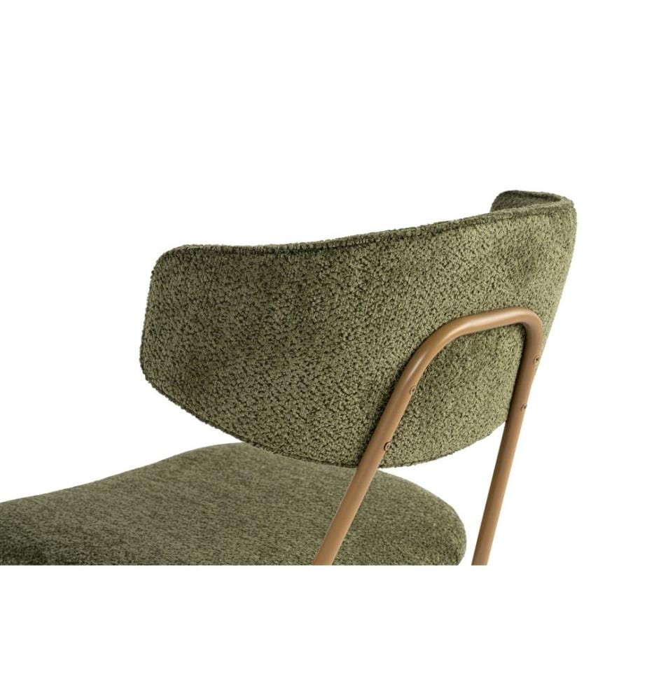 Ensemble de chaises, 2 pièces, vert, doré, structure : 100 % HÊTRE, tissu : 100 % COTON, pieds en métal
