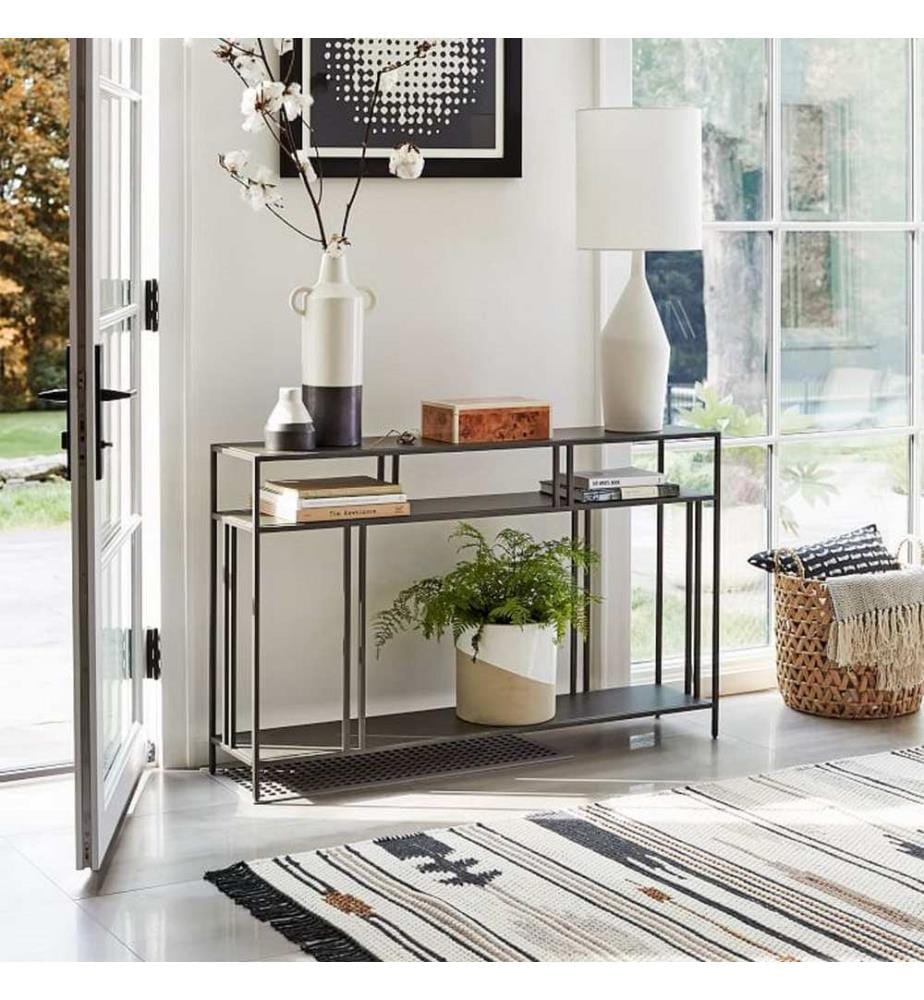 Sideboard, Schwarz, Melaminbeschichtete Spanplatte, Metallbeine