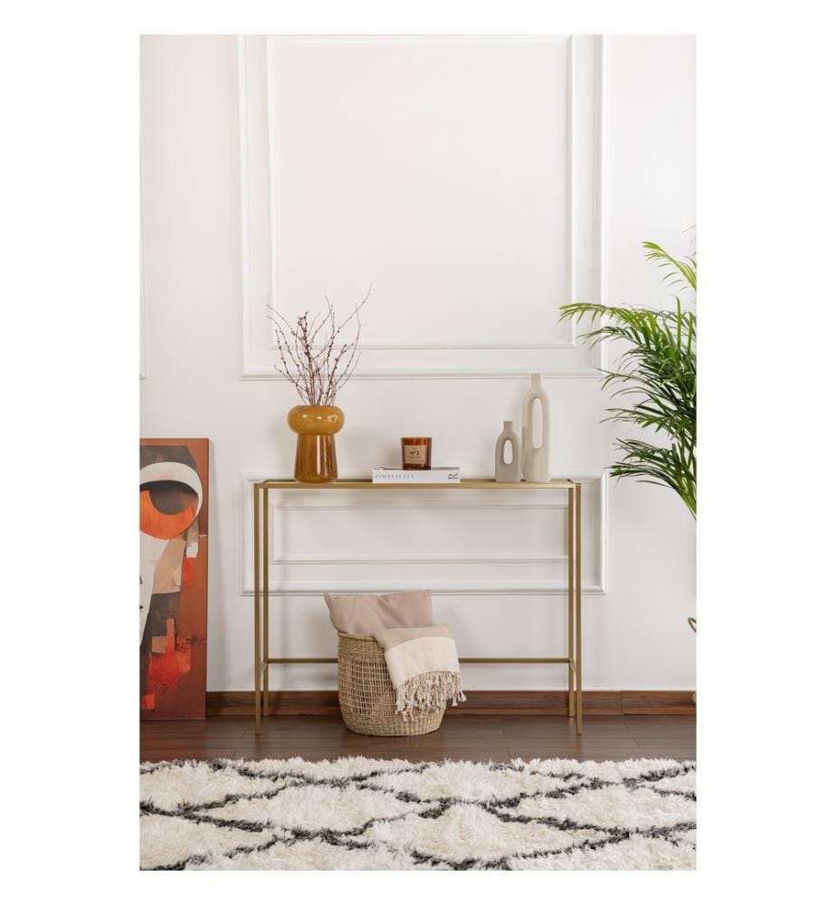 Sideboard, Gold, Gehärtetes Glas, Rahmen: %100 Metall