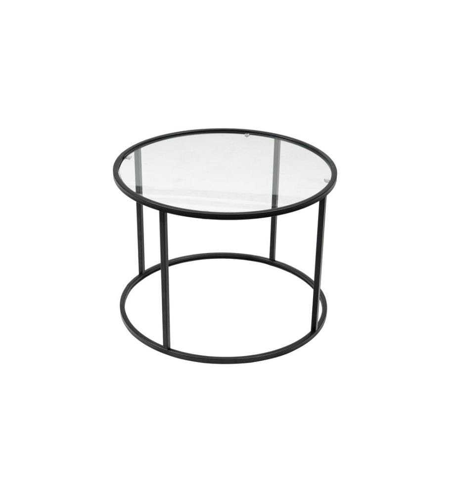 Couchtisch, Schwarz, gehärtetes Glas, Gestell: %100 Metall