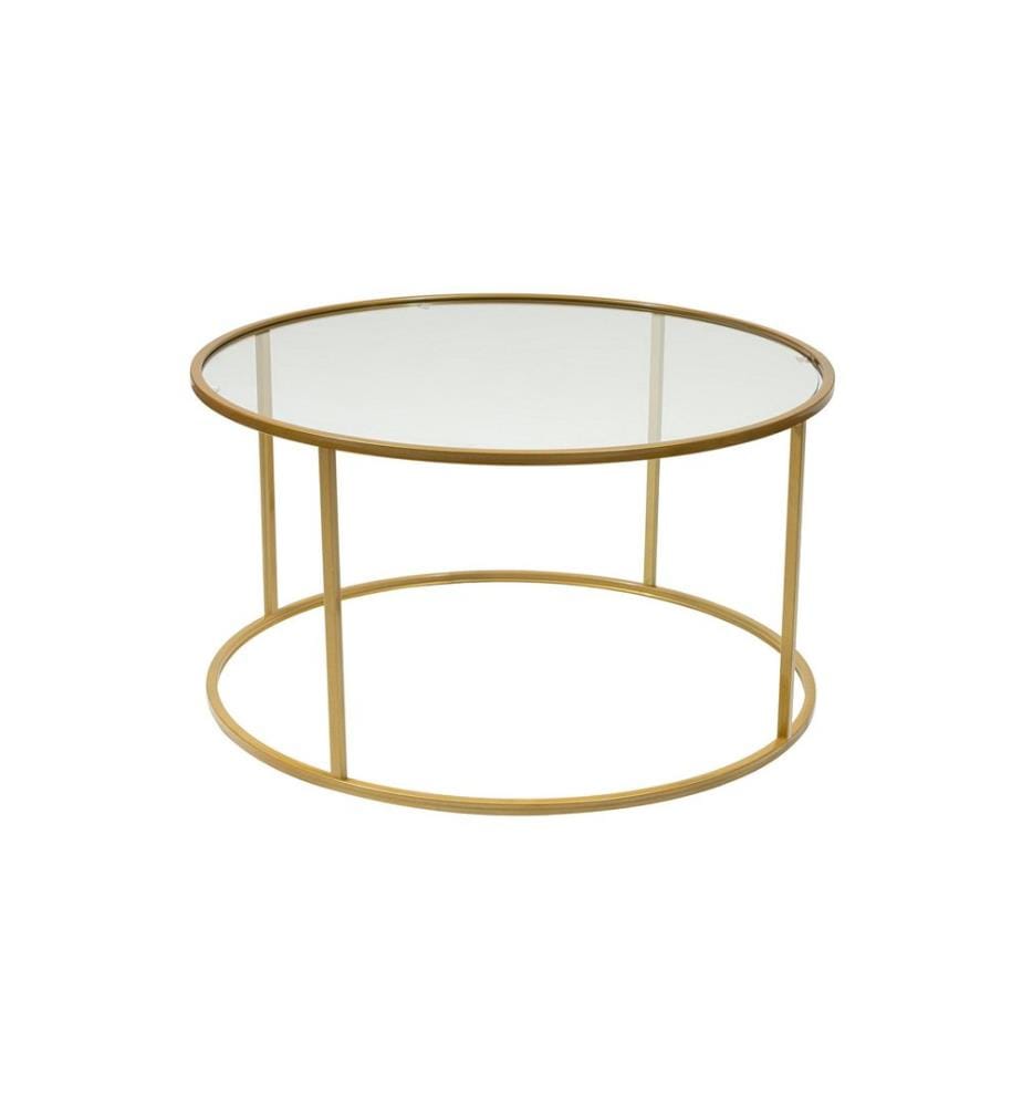 Couchtisch, gold, transparent, 100 % gehärtetes Klarglas, Gestell: 100 % Metall