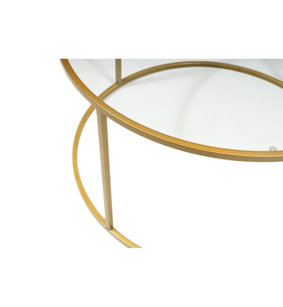Couchtisch, gold, transparent, 100 % gehärtetes Klarglas, Gestell: 100 % Metall