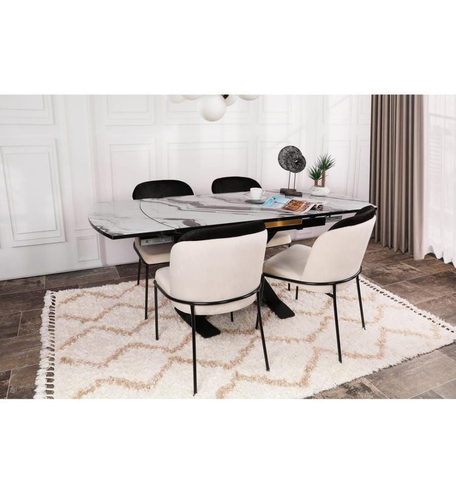 Noir, Crème, Chaise De Bureau, 86X54X55 cm,