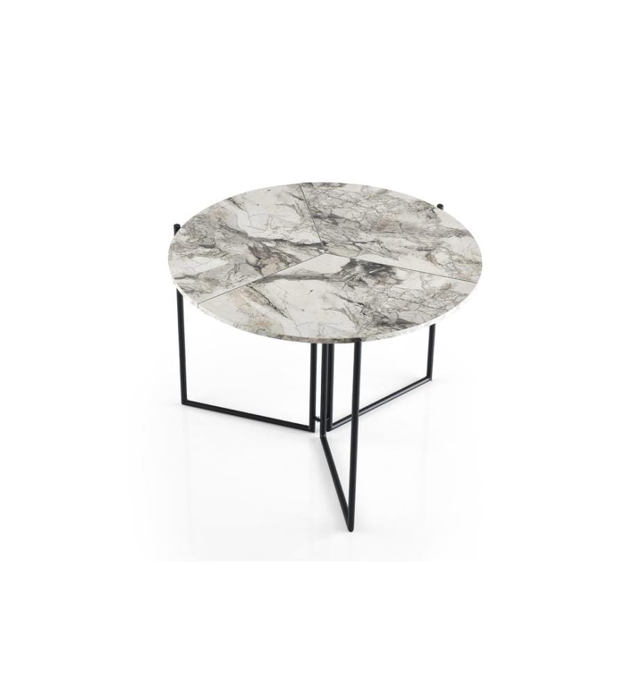 Dining Table, Atlantic Pine, Melamine Coated Particle Board, Metal Legs