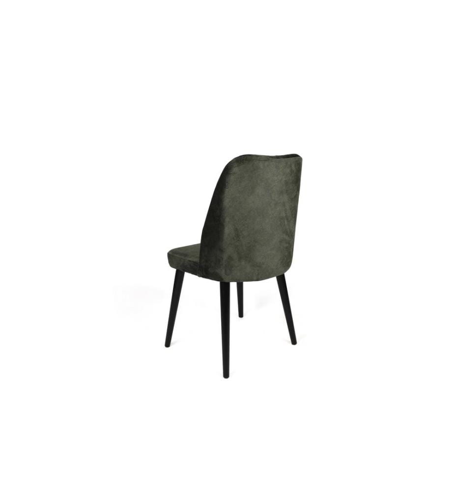 Stuhl Set , 2 Stück, Khaki, Schwarz, Gestell: Metall , Sitz: Samtstoff