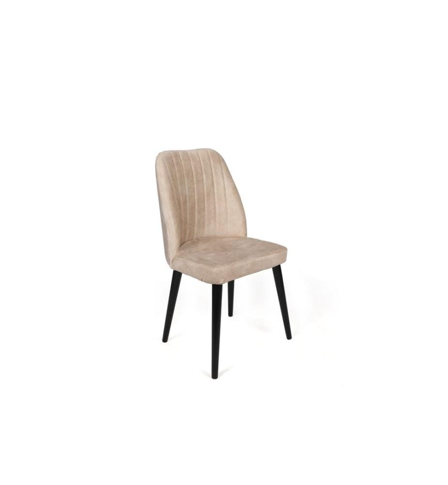 Stuhl-Set , 2 Stück, Creme, Schwarz, Gestell: Metall , Sitz: Samtstoff