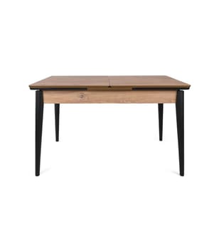 Tavolo da pranzo allungabile, Noce, Nero, MDF