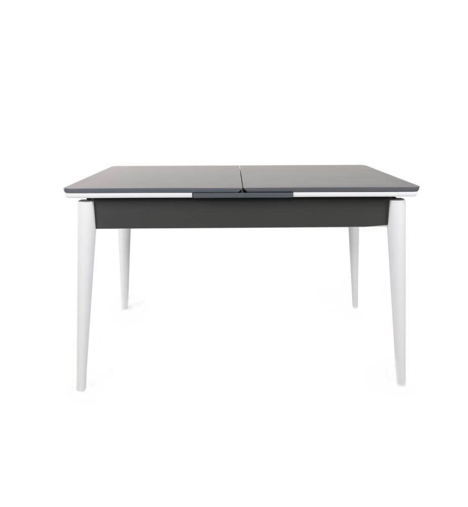 Table à rallonges, Anthracite, Blanc, MDF