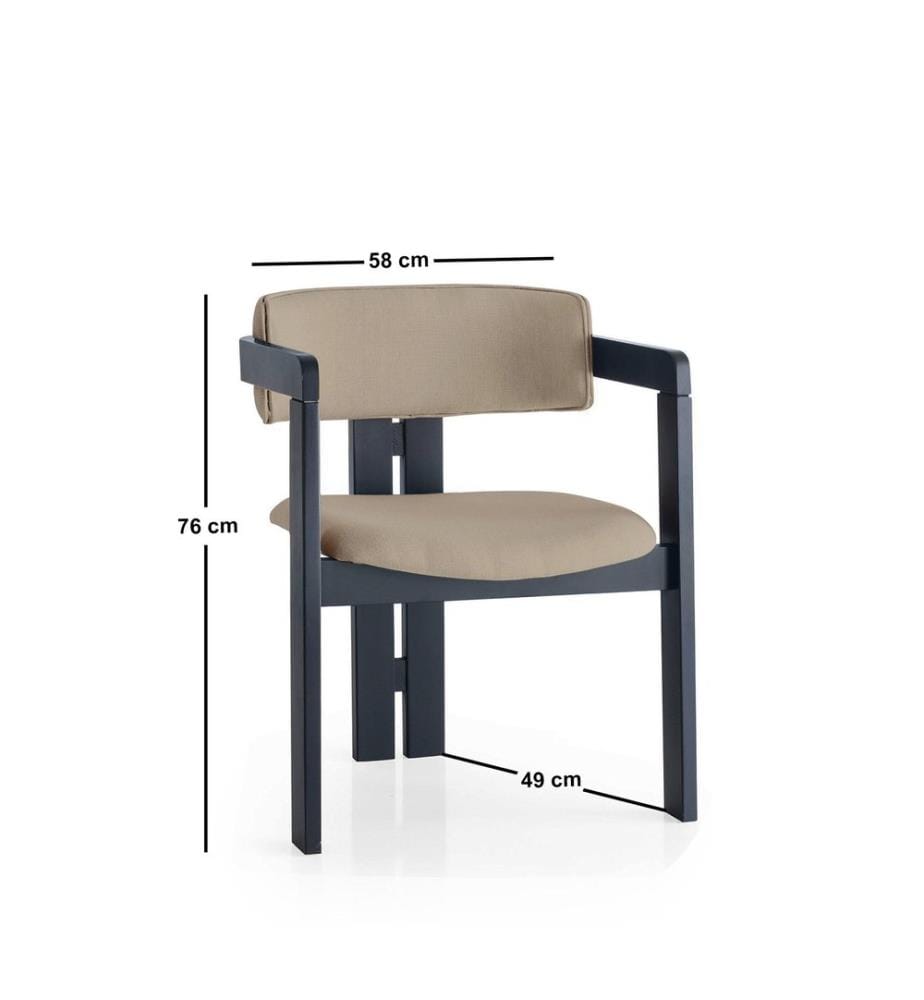 Sedia, Nero, Visone, Struttura: Legno