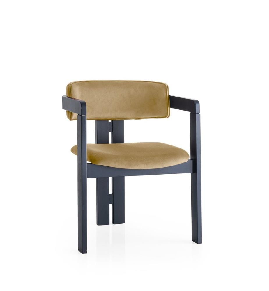 Stuhl, Schwarz, Hell Taupe, Gestell: Holz