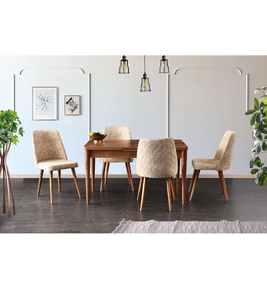 Table, Noyer, Cadre : 100% Melamine Particle Coated Board