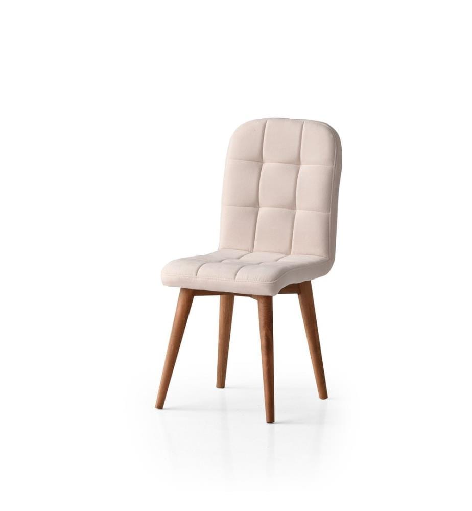 Stuhl Set , 4 Stück, Creme, Gestell: 100% Sperrholz, Buchenholzbeine