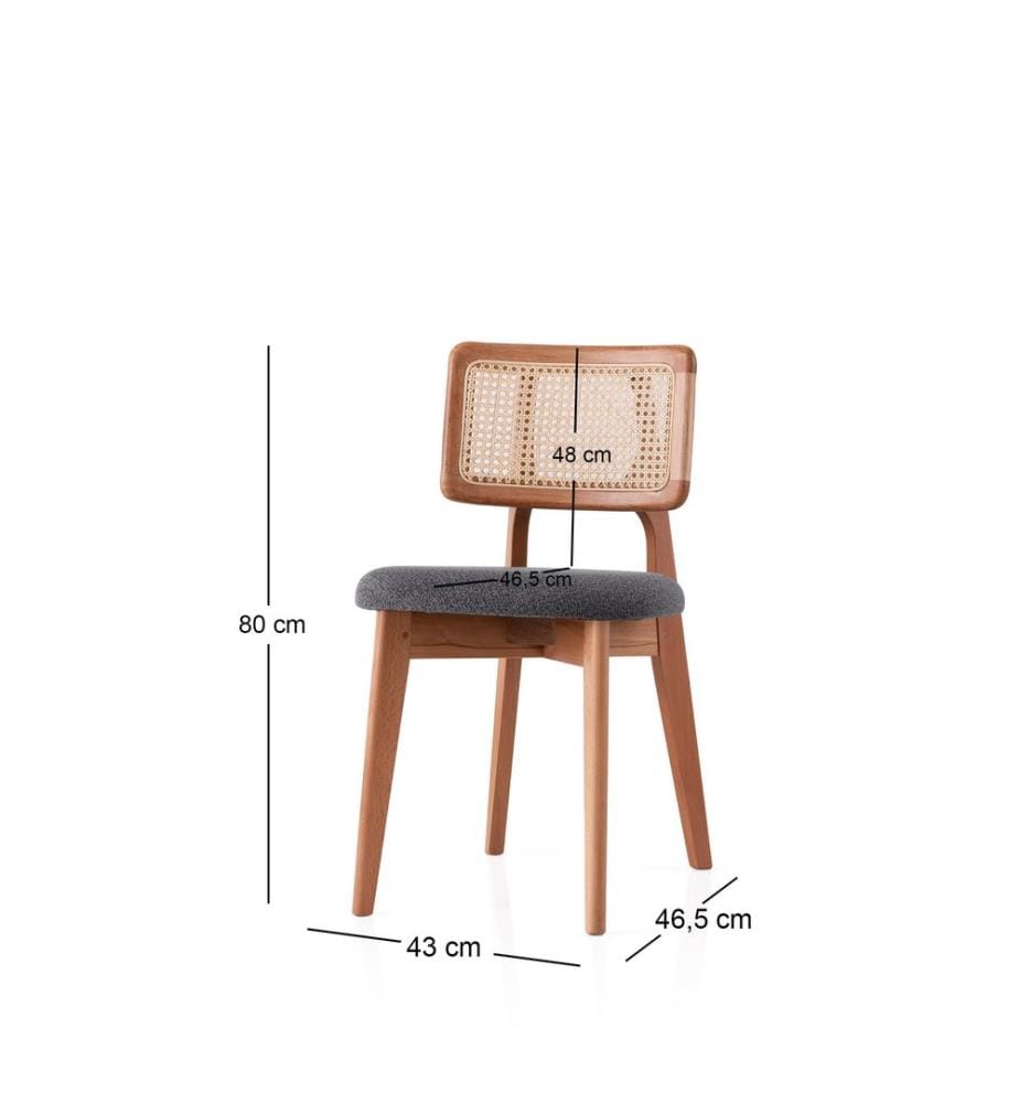 Stuhl, Eiche, Dunkelgrau, Gestell: 100 % BÜCHSENHOLZ, Sitzfläche: 100 % SPERRHOLZ