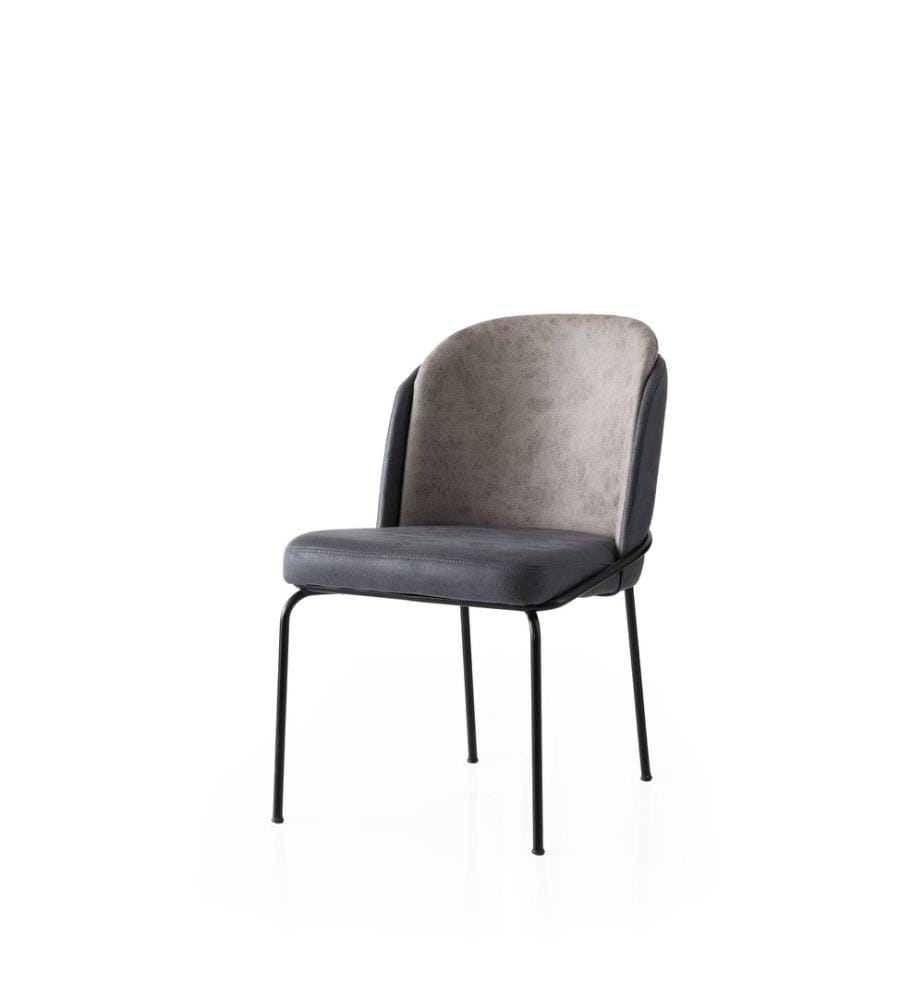 Ensemble de chaises, 2 pièces, doré, anthracite, structure : 100 % FER, assise : PANNEAU DE PARTICULES ENDUIT DE MÉLAMINE, dossier : CONTREPLAQUÉ