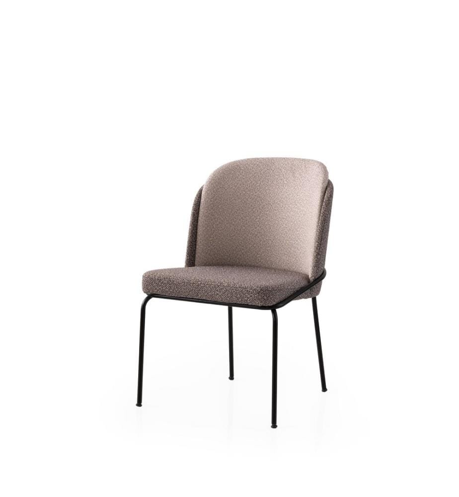 Ensemble de chaises, 4 pièces, doré, marron clair, structure : 100 % FER, assise : PANNEAU DE PARTICULES REVÊTU DE MÉLAMINE, dossier : CONTREPLAQUÉ