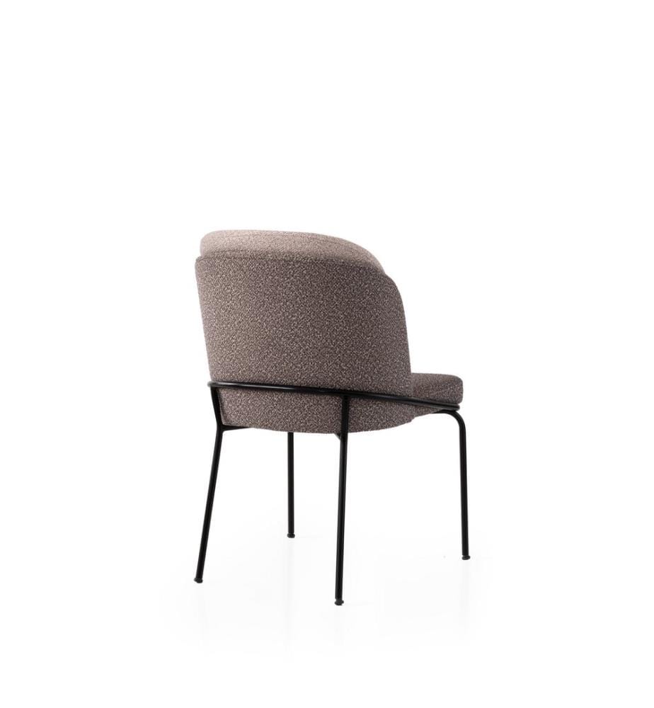 Ensemble de chaises, 4 pièces, doré, marron clair, structure : 100 % FER, assise : PANNEAU DE PARTICULES REVÊTU DE MÉLAMINE, dossier : CONTREPLAQUÉ