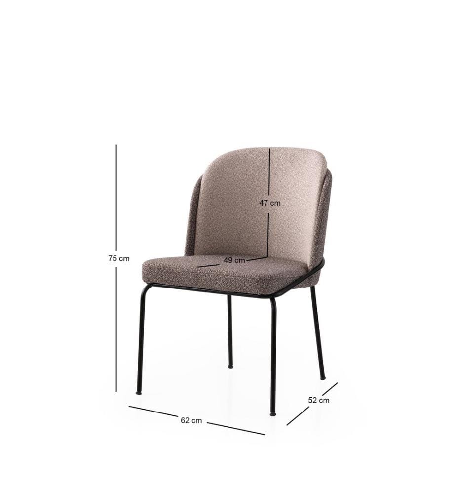 Ensemble de chaises, 4 pièces, doré, marron clair, structure : 100 % FER, assise : PANNEAU DE PARTICULES REVÊTU DE MÉLAMINE, dossier : CONTREPLAQUÉ