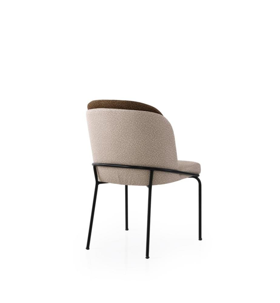 Ensemble de chaises, 2 pièces, doré, crème, marron, structure : 100 % FER, assise : PANNEAU DE PARTICULES REVÊTU DE MÉLAMINE, dossier : CONTREPLAQUÉ