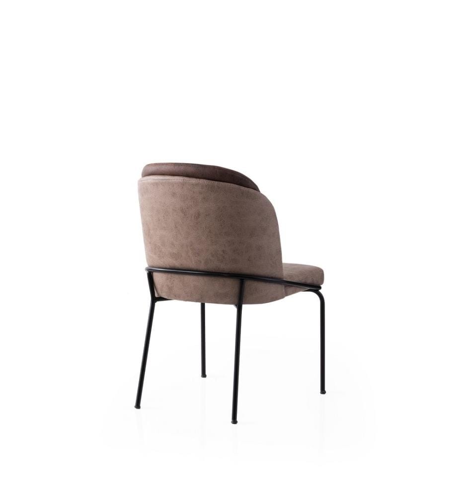 Ensemble de chaises, 2 pièces, doré, marron, structure : 100 % FER, assise : PANNEAU DE PARTICULES REVÊTU DE MÉLAMINE, dossier : CONTREPLAQUÉ