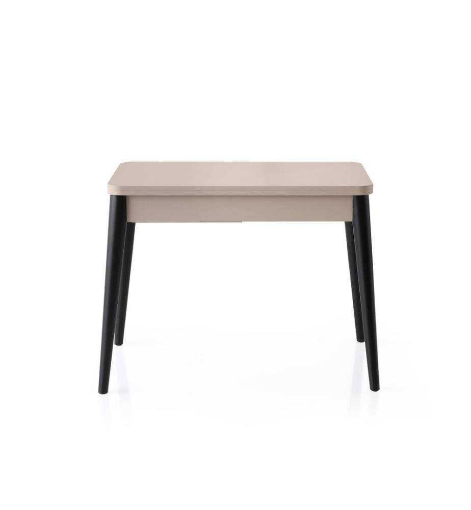 Table à manger extensible, moka clair, 100 % PANNEAUX DE PARTICULES REVÊTUS DE MÉLAMINE, pieds en plastique