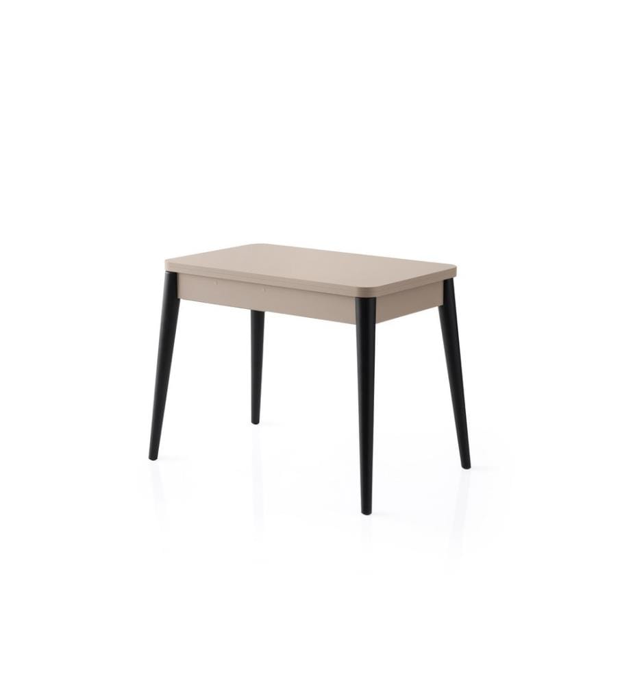 Table à manger extensible, moka clair, 100 % PANNEAUX DE PARTICULES REVÊTUS DE MÉLAMINE, pieds en plastique
