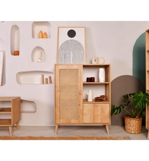 Armadio multiuso, Rovere, Legno di carpino, Gambe di carpino