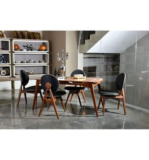 Ensemble De Table Et De Chaise, 5 Pièces, Noix Anthracite, holz
