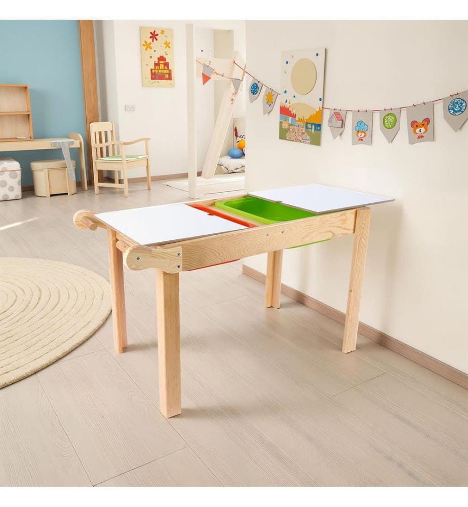 Kindertisch, Eiche, 100 % massives Kiefernholz