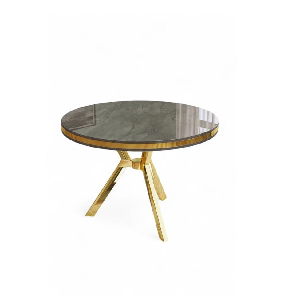 Esstisch, Anthrazit, Gold, 100 % Lackplatte