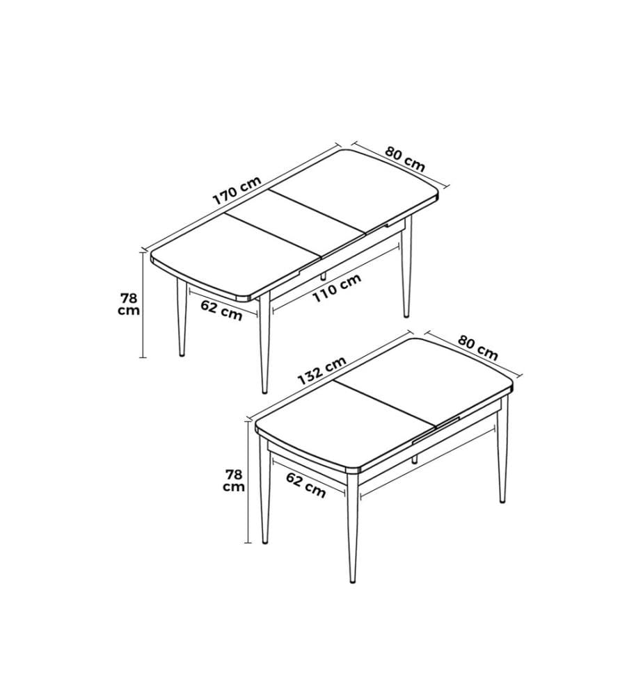 Table de salle à manger, marbre blanc, blanc, 100 % MDF