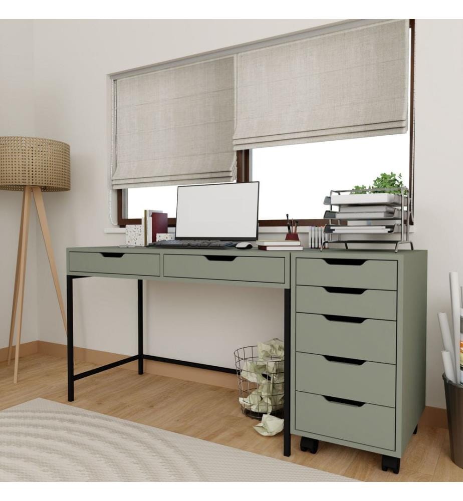 Bureau, vert, 100 % panneau de particules mélaminé